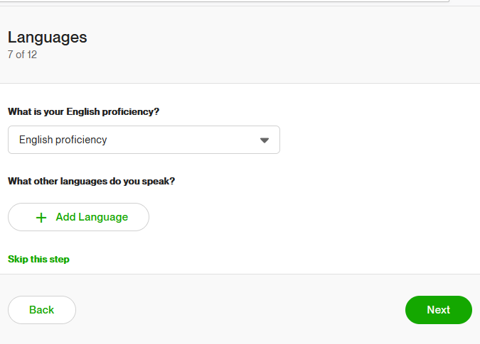 Choose language in Upwork