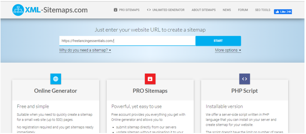 Generate an XML sitemap