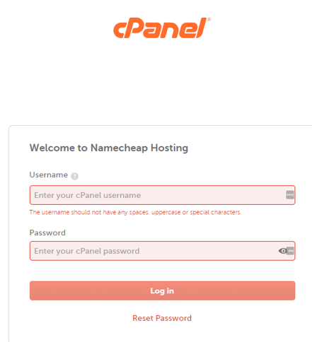 Login to Cpanel