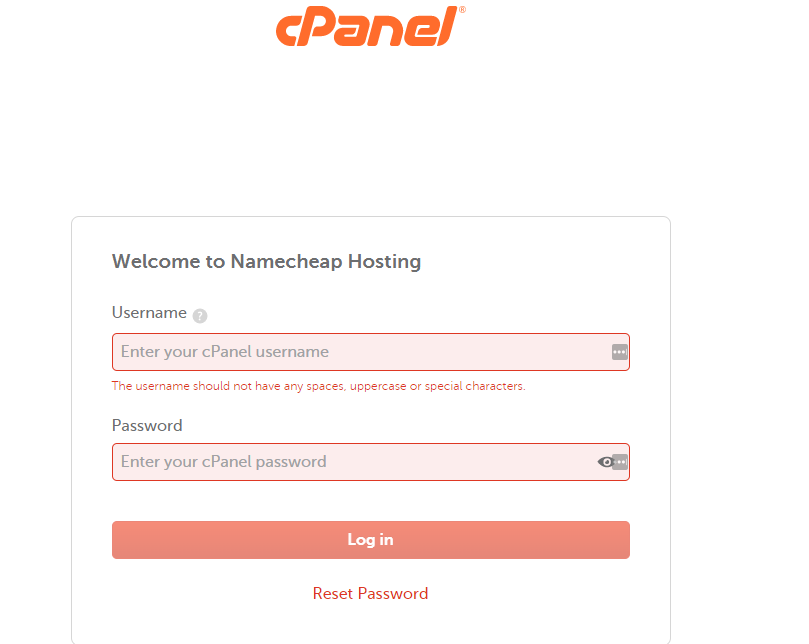 Login to Cpanel