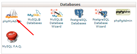 click on phpmyadmin in cpanel