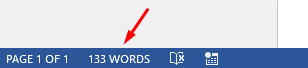 Check the number of words in Microsoft Word